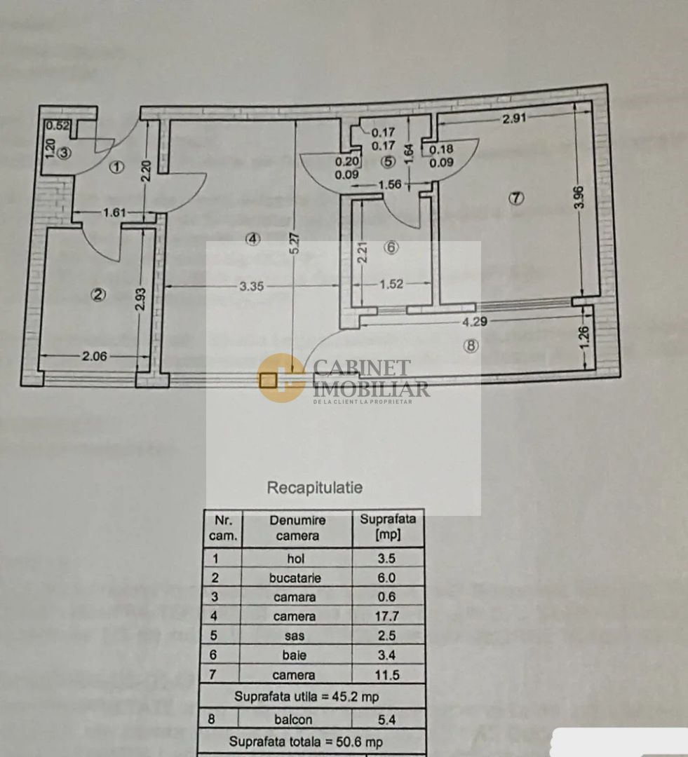 2 Camere - 50MP | Piața Gorjului | Etaj 3/10 | Reabilitat - Schiță 8