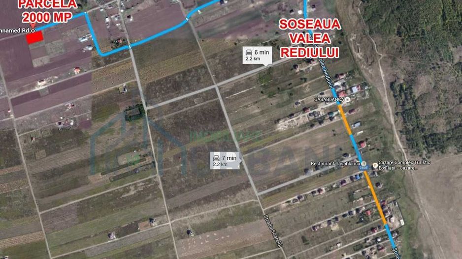 Teren 2079mp 70 E/mp - 4 parcele Rediu/Valea Lupului, platou Beldiman - Poză 1