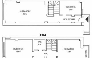 Duplex modern 3 camere | Primăverii | Intrare separată | Garaj - Schiță 12