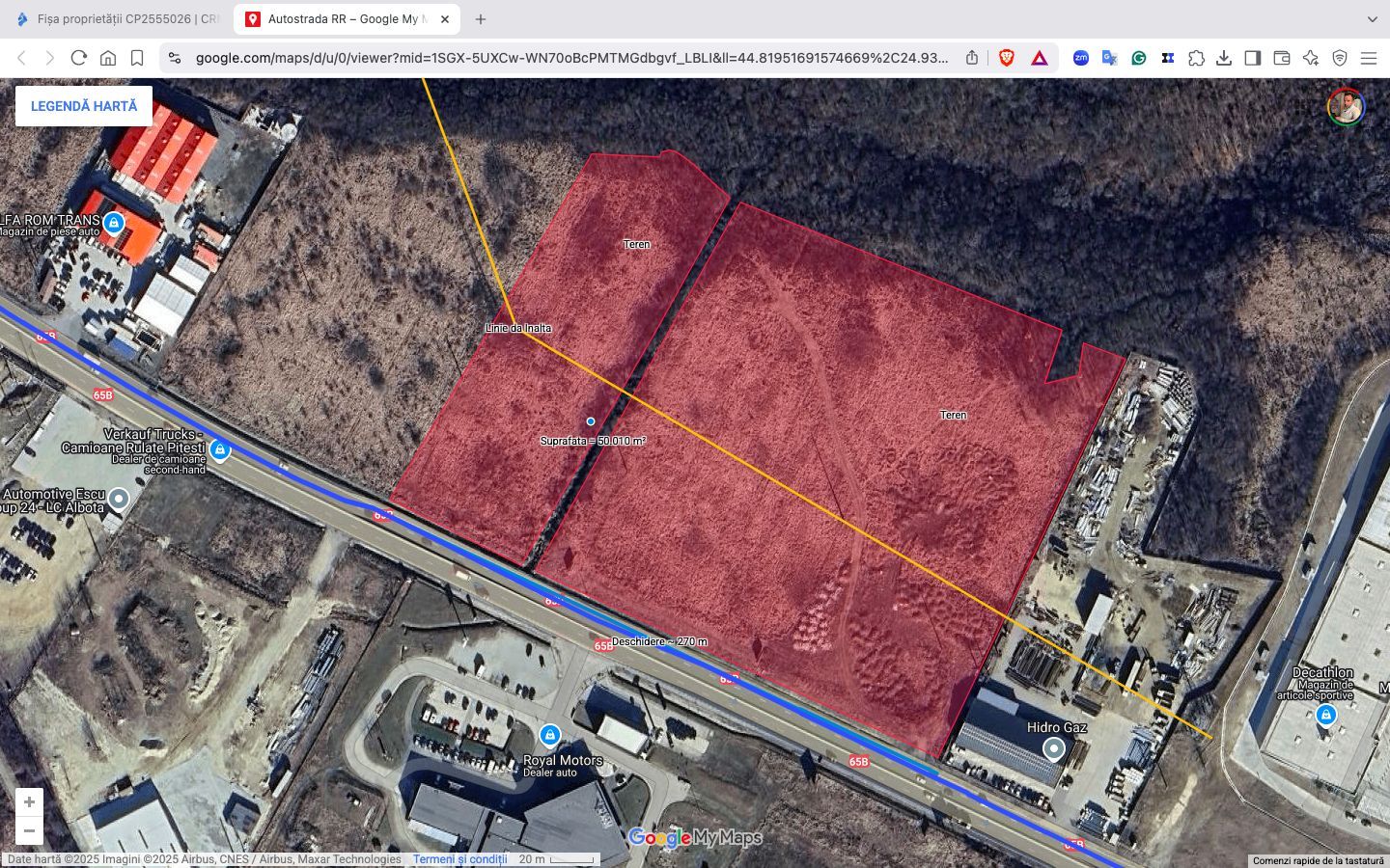 Teren intravilan 50.000 mp Pitesti lângă Carrefour și acces Autostrada A1 - Poză 3