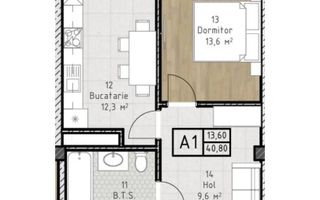 Vânzare, apartamet, 1 cameră, str. Alexandru cel Bun, or. Ialoveni - Poză 9