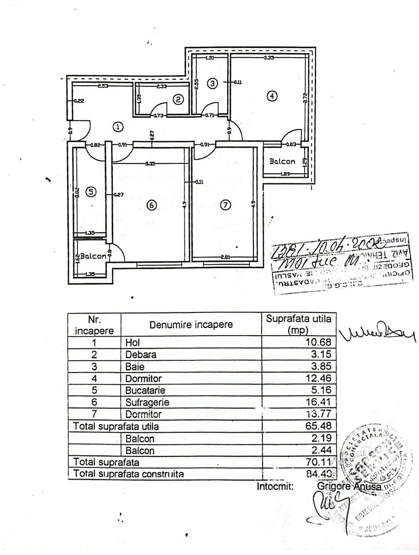 Apartament cu 3 camere, mobilat si utilat, etaj 3, VASLUI zona CENTRU; - Poză 9