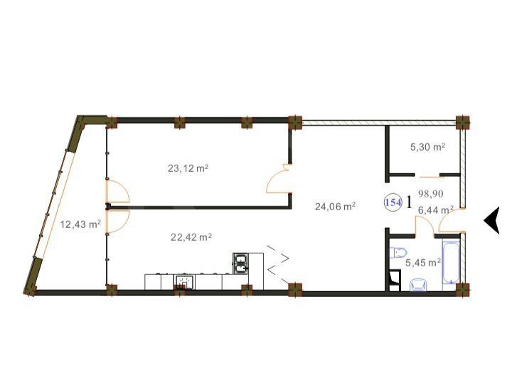 Vânzare, apartament, 2 cameră, str. Ginta Latină, Ciocana - Poză 1