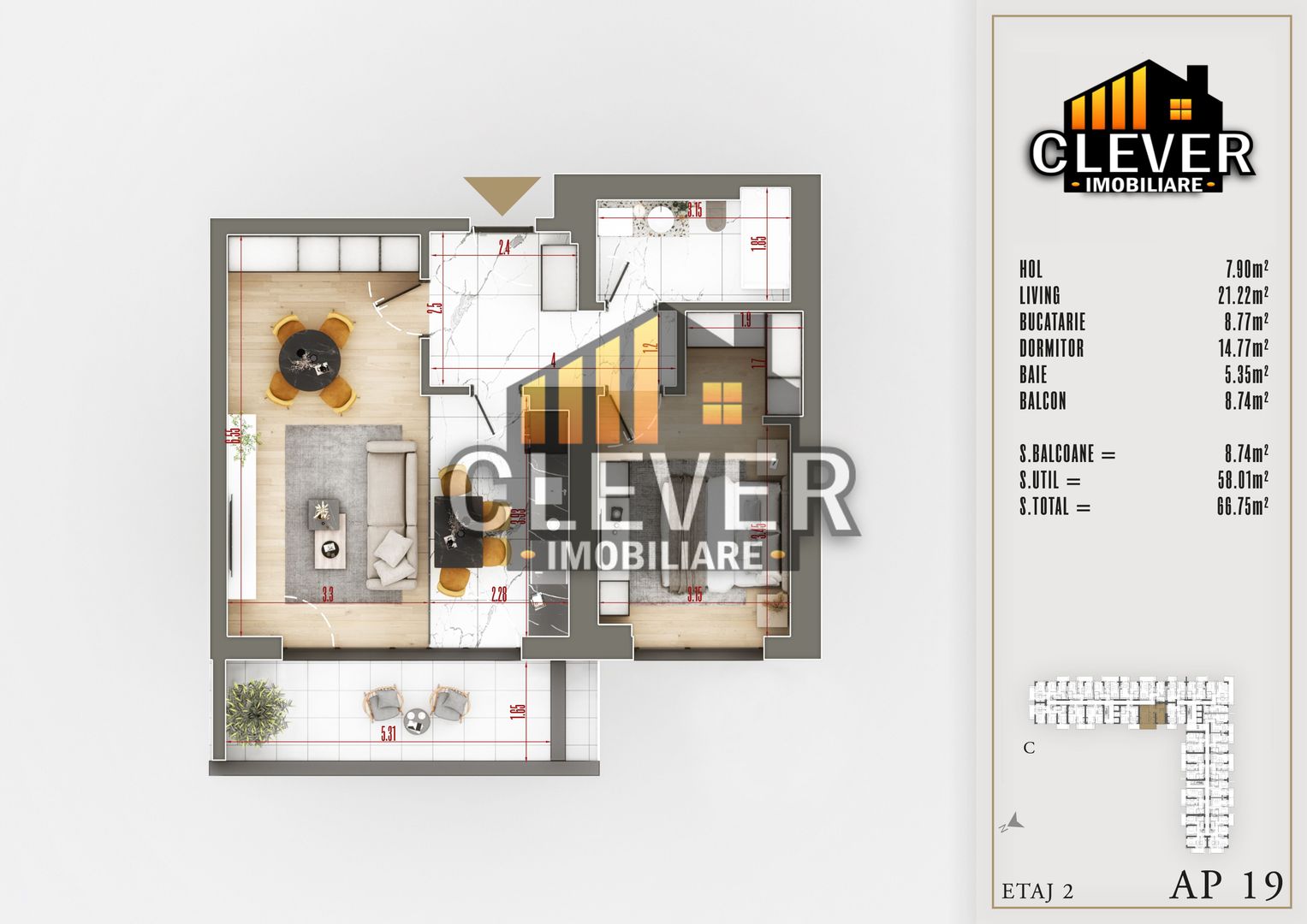 Apartament Premium 2 Camere Suprafata Generoasa Th. Pallady - Poză 2