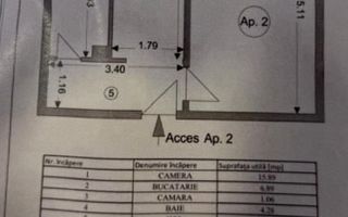 Garsonieră de 32 mp cu bucătărie separată, parter,  zona Piața Astra - Schiță 10