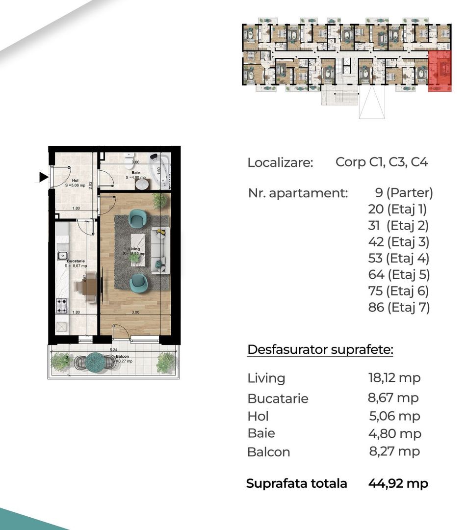 Investitie-Garsoniera, 6 min metrou Berceni, decomandată, 45 mp - Poză 4