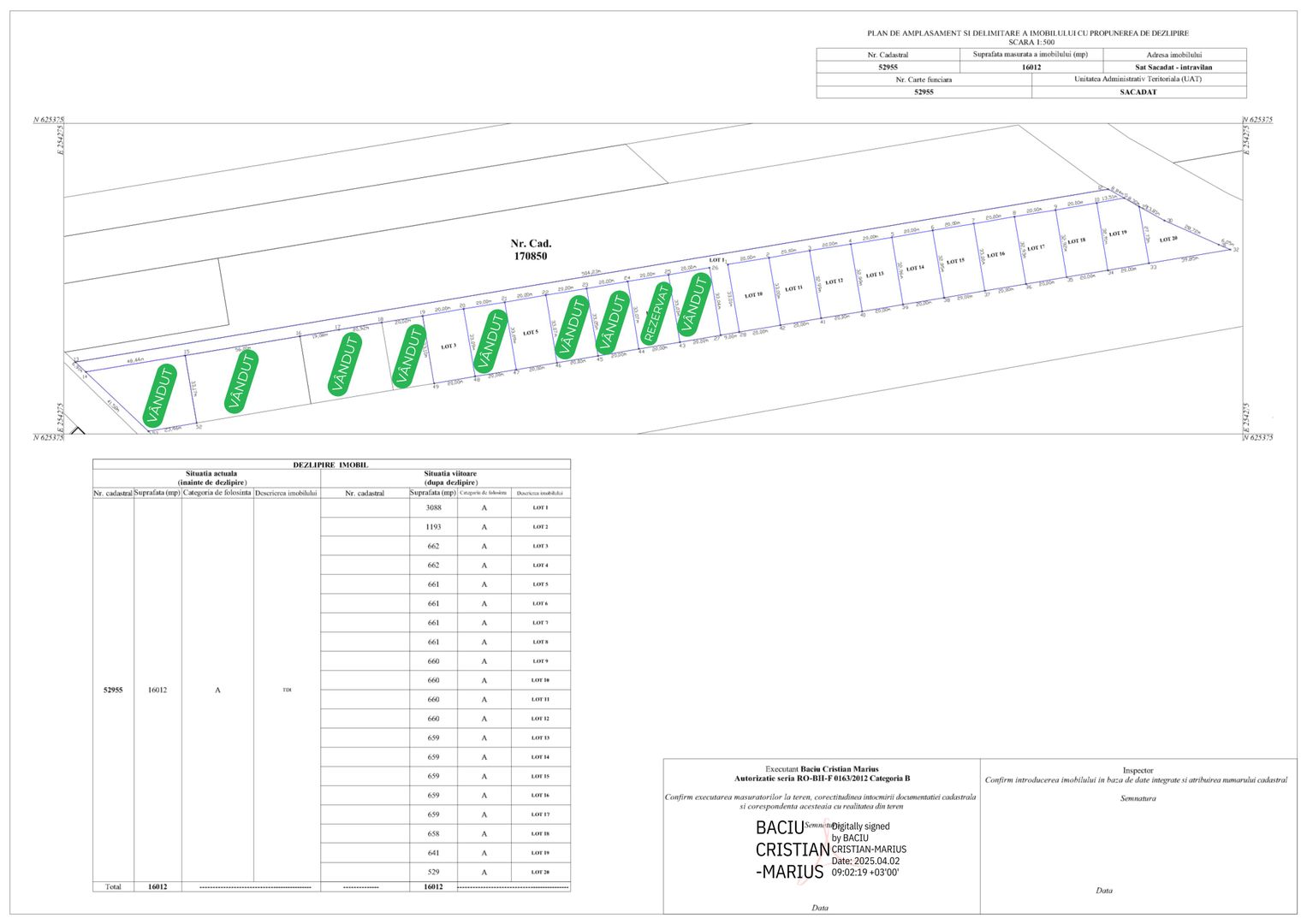 Parcele teren intravilan pt. casă -14500 Euro (neg). Comision 0 - Poză 1