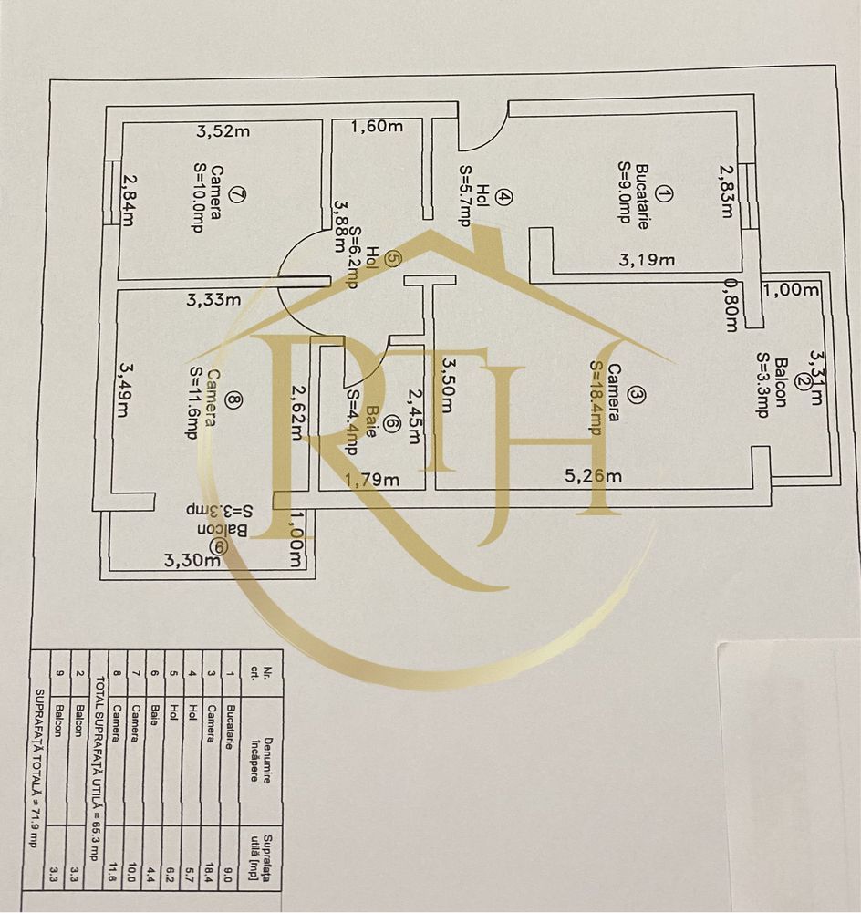 Oferim spre vânzare apartament cu 3 camere, decomandat, zona Girocului - Poză 8