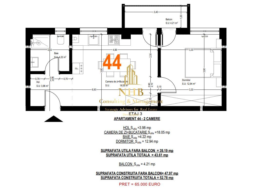 Apartament doua camere, un loc de parcare inclus - Poză 3