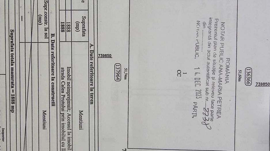 Teren intravilan in Galati, str. Macului, sup. 2077 mp - 70 euro/mp - Poză 2