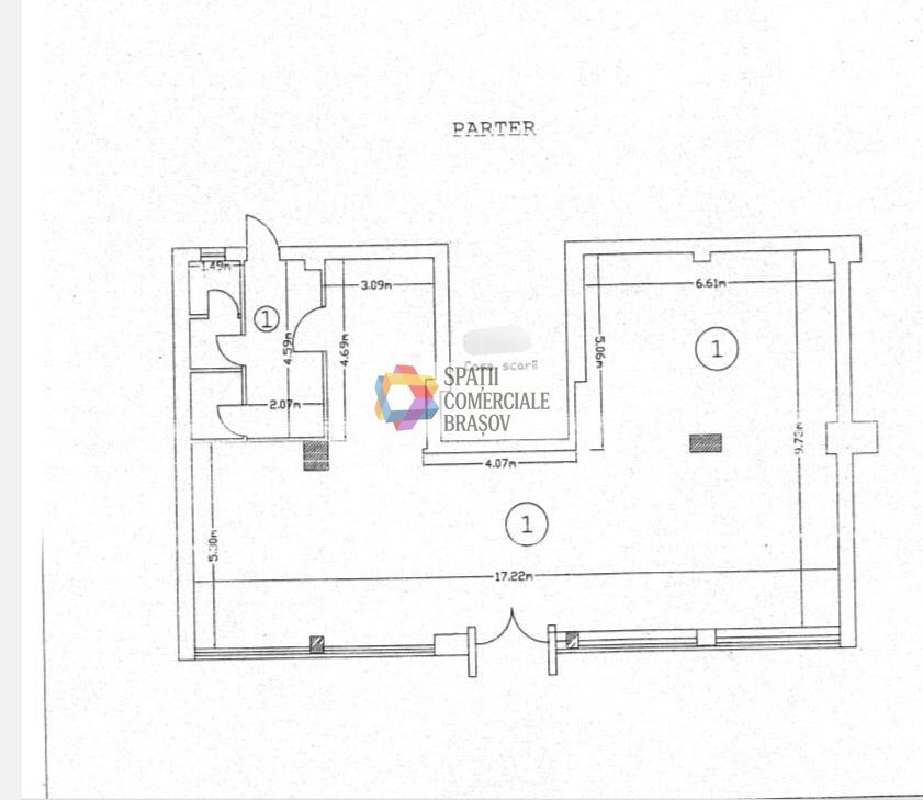 Spatiu comercial de închiriat  Brasov - 146 mp # spatii-comerciale-brasov.ro - Schiță 5