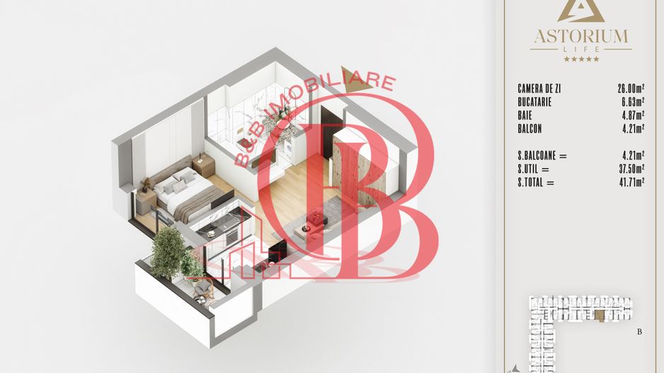 2 cam tip studio proiect premium ideal investitie - Schiță 1