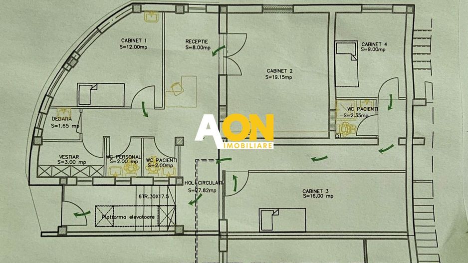 Spatiu comercial pretabil birouri, cabinete medicale, Cetate - Schiță 2