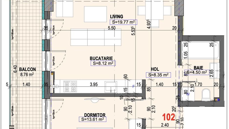 Faleza Nord - Vânzare apartament cu 2 camere, etaj 1. - Poză 1