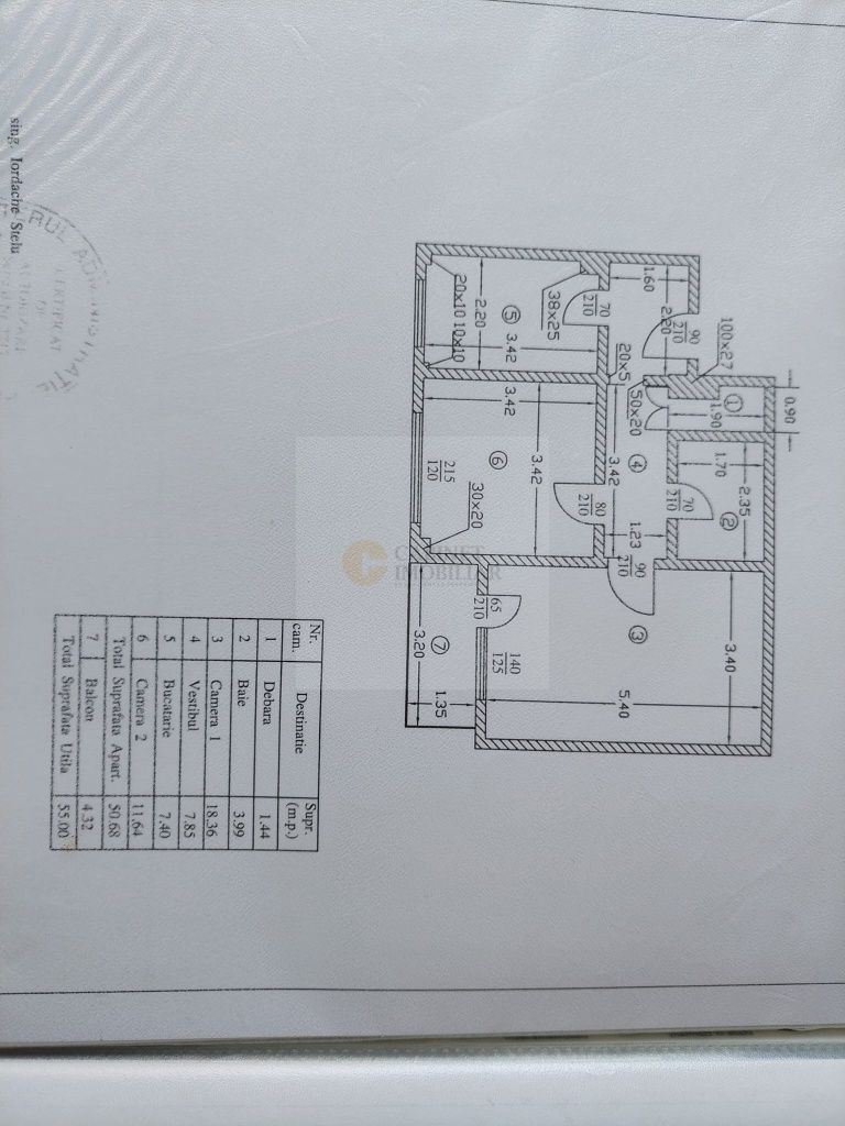 2 Camere - 55MP | Decomandat | 1980 | Metrou Gorjului - Schiță 8