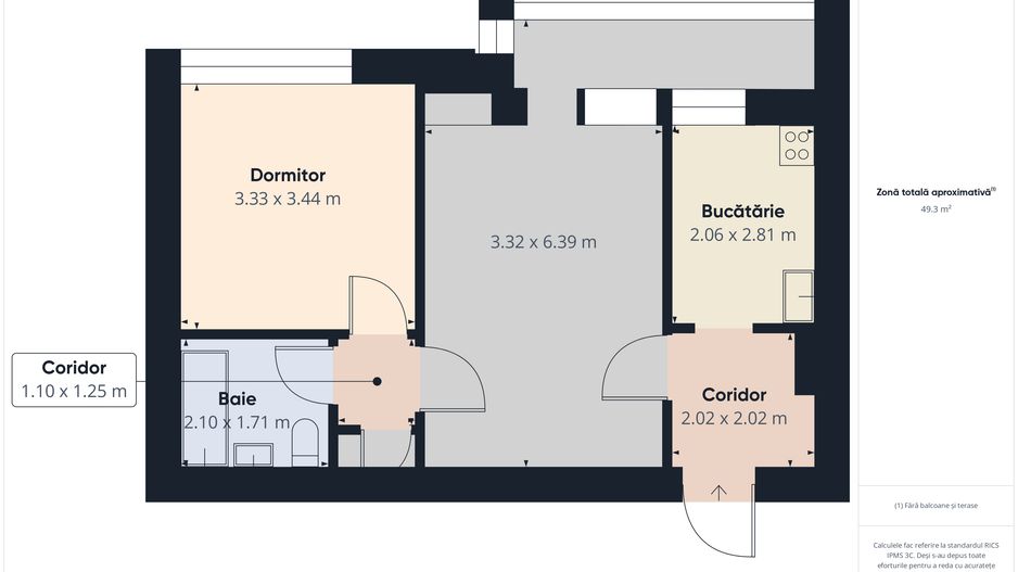 Apartament cu 2 camere de vânzare | 1 min Metrou 1 Mai - Schiță 12