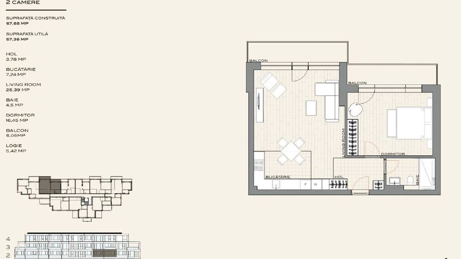 Apartament cu 2 camere de vânzare în Nord, Voluntari - Poză 1