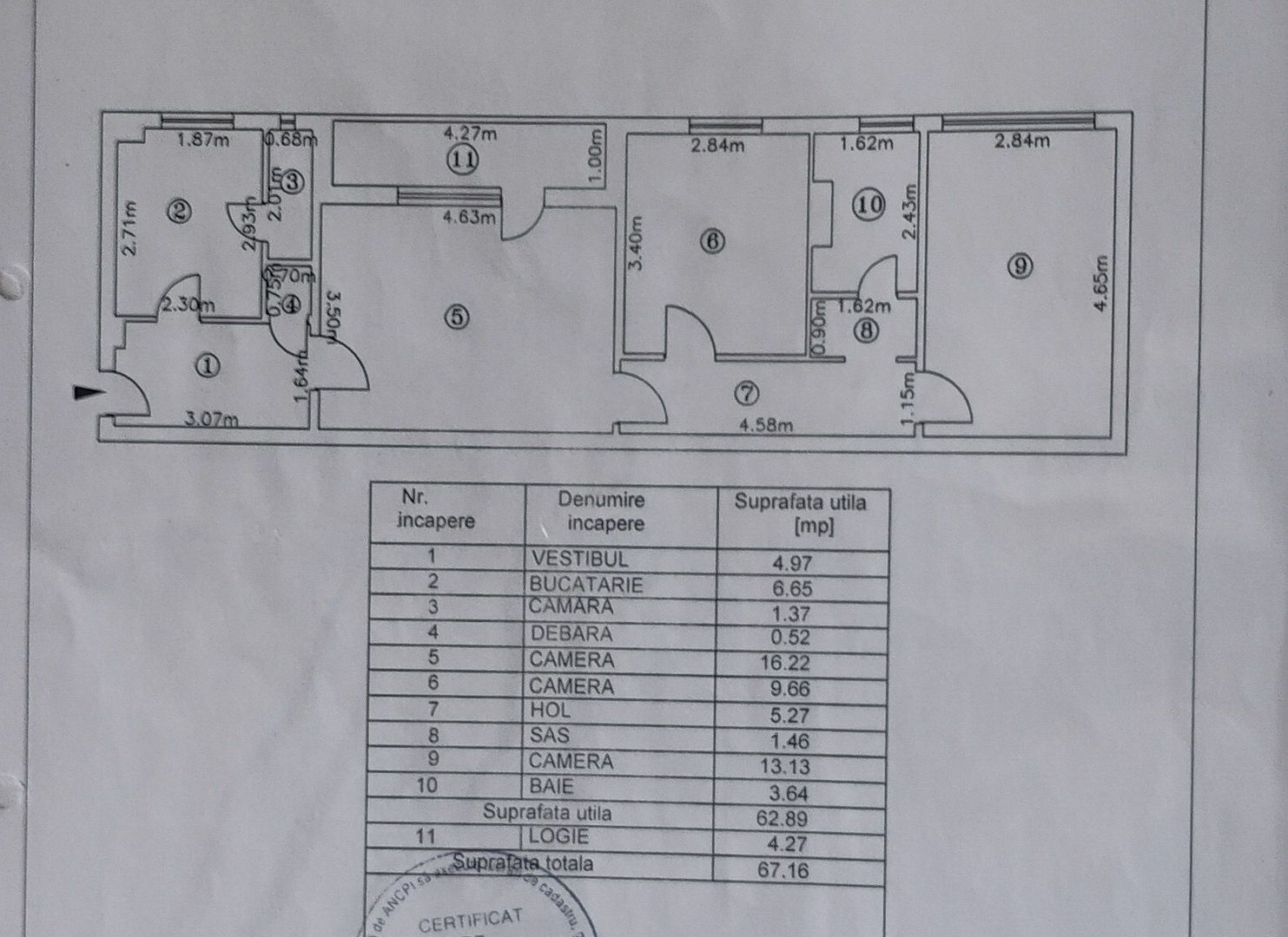 Apartament cu trei camere, Brancoveanu- Luica,  93.500€ - Poză 20