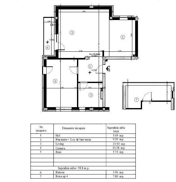 Apartament 2 camere | 59mp + balcon | parcare | AC | zona Buna Ziua - Schiță 9