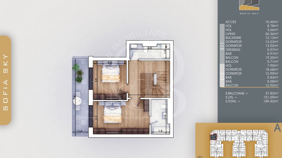 Bloc Finalizat Duplex 5 camere Theodor Pallady 7min Metrou - Schiță 4