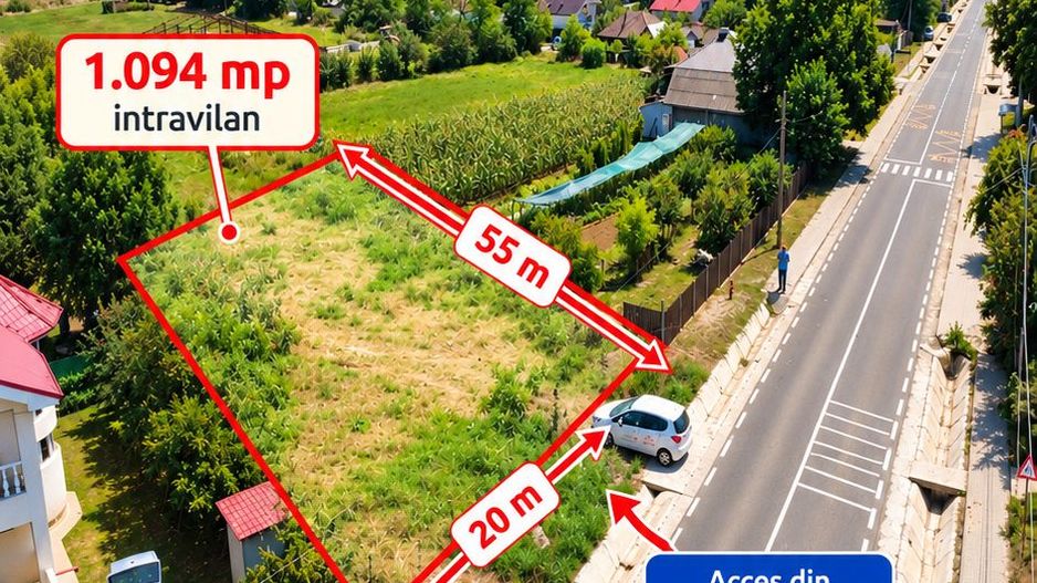 TEREN INTRAVILAN 1.100 mp, acces la drum asfaltat, VASLUI - zona Brodoc; - Poză 1