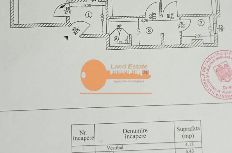 3 camere luminos S-V | bloc reabilitat | zona 1 Decembrie - Schiță 7