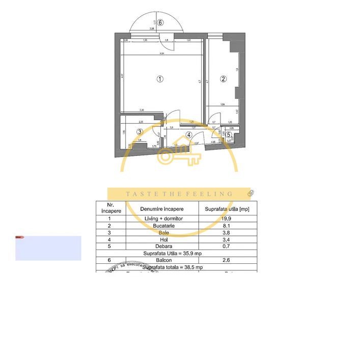Apartament 1 camera, 39mp, decomandat et.1 // Pacurari - Rond Canta - Poză 8