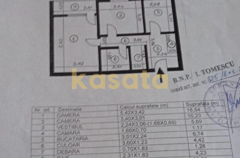 Apartament 2 camere decomandat | Ozana | Etaj 2 | 56,7 mp - Schiță 11