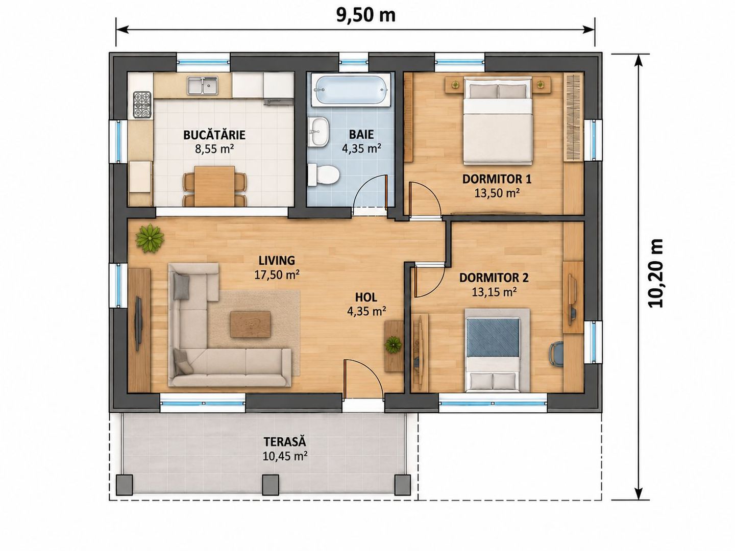 CASĂ individuală 90 mp,  teren 377 mp, VASLUI zona BRODOC; - Poză 6