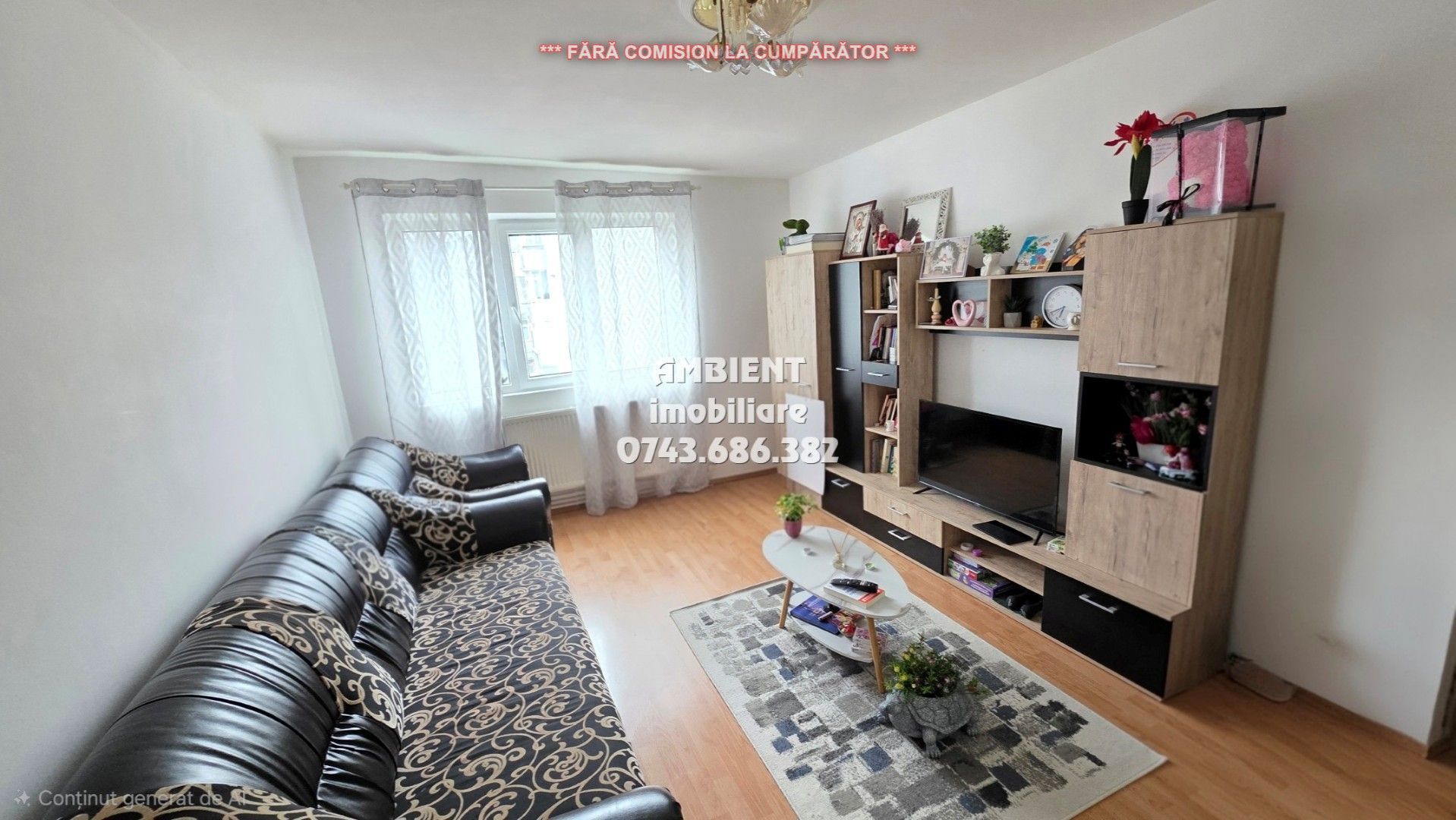Apartament cu 3 camere, mobilat si utilat, etaj 3, VASLUI zona CENTRU; - Poză 1