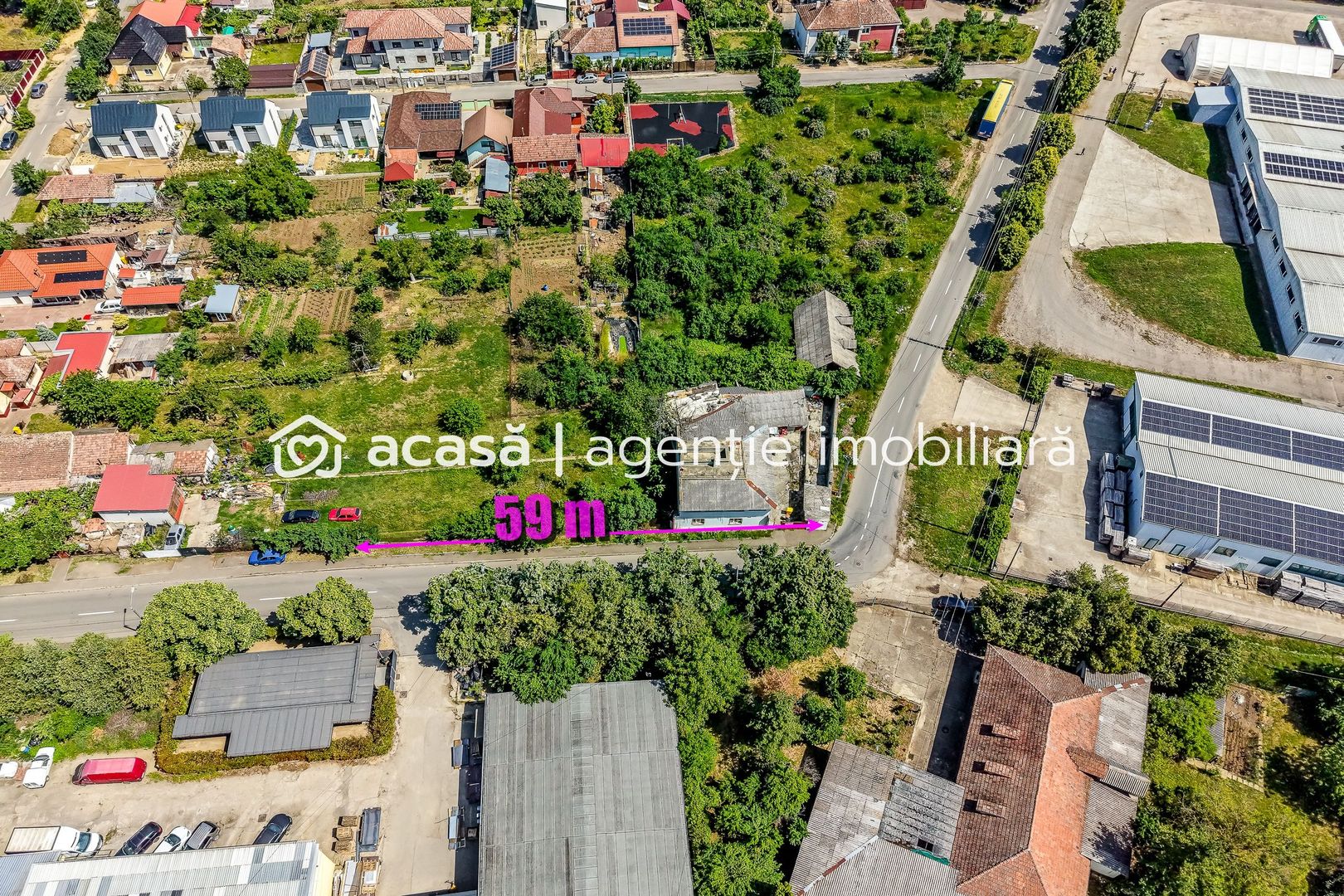 Teren de 1261 mp pe colt, in Aradul Nou, cu front de 60 m + 23 m - Poză 1
