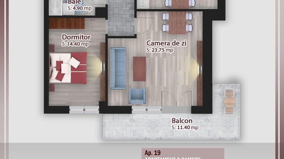 AP. 2CAM. SPATIOS 59MP - BLOC PREMIUM P+3 / COMISION 0%! - Poză 1