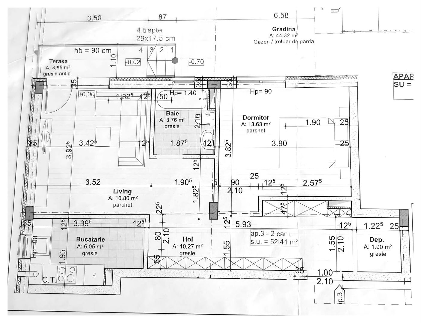 Apartament 2 camere decomandate, gradina, parcare, Sesul de Sus - Poză 8