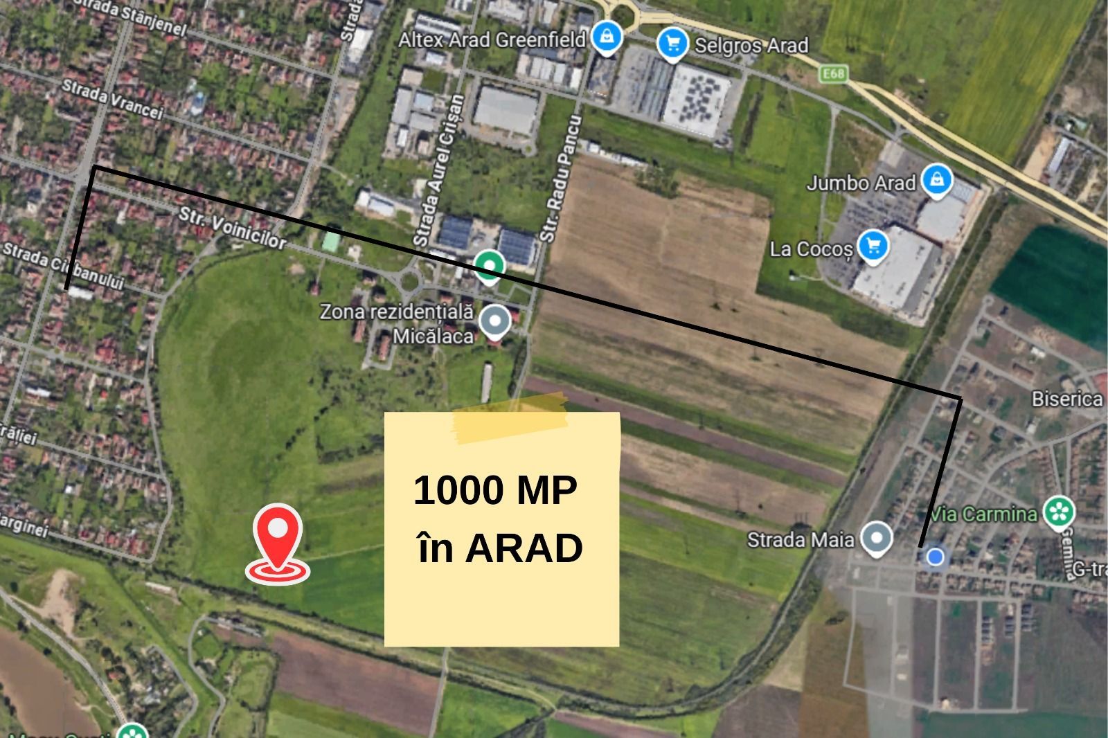 Teren arabil intravilan, 1000 mp, Arad - Poză 1