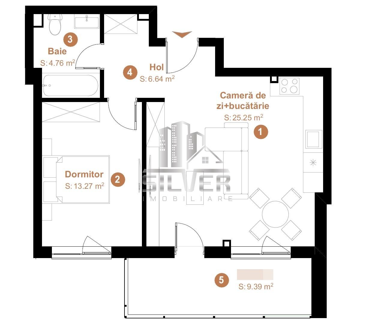 Apartament cu 2 camere/50mp/Certif.Cls.A/Parcare/Zona Vivo. - Poză 6