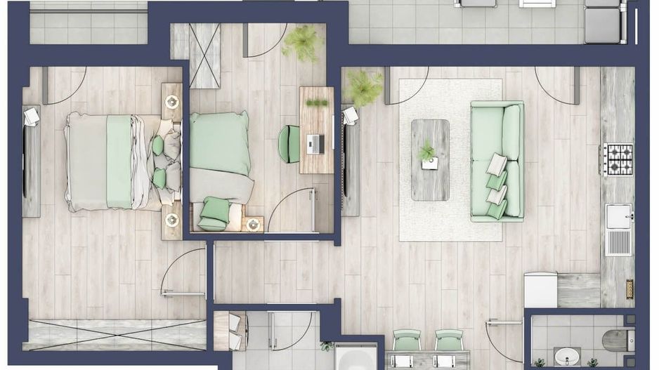Apartament dotat inteligent, 3 camere, Sibiu - Schiță 10