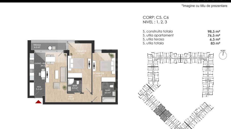 Vânzare, apartament, 3 camere, zona Bucureștii Noi, București - Poză 6
