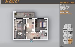 Ap 2 Camere | 63 mp Total | Balcon 10,47 mp | Comision 0% - metrou Teclu - Poză 1