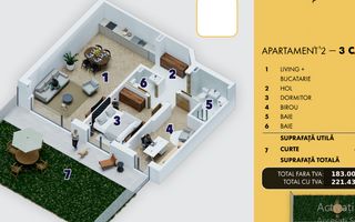 Apartament 3 camere | 13260 mp total | Pret de lansare | Comision 0% - Poză 1
