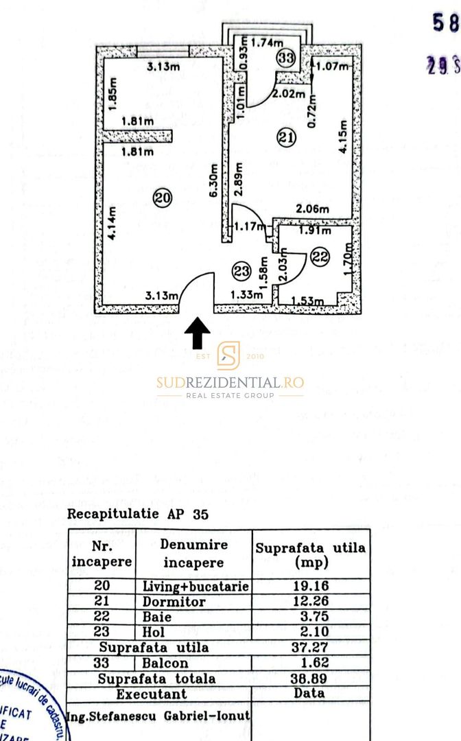 Apartament 2 camere, mobilat si utilat, Drumul Cretestilor, Sector 4 - Schiță 7