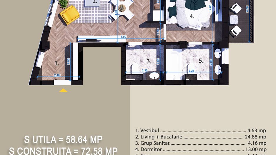 Apartament 2 camere Titan Auchan-Fix la Parcul Teilor-Bl Boutique - Poză 7