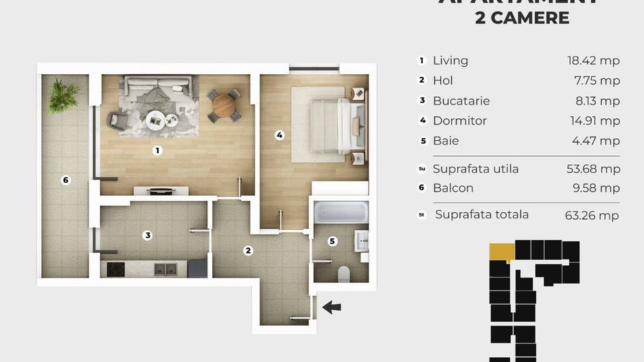 APROAPE metrou Berceni 2 cam decomandat 93500 E - Poză 2