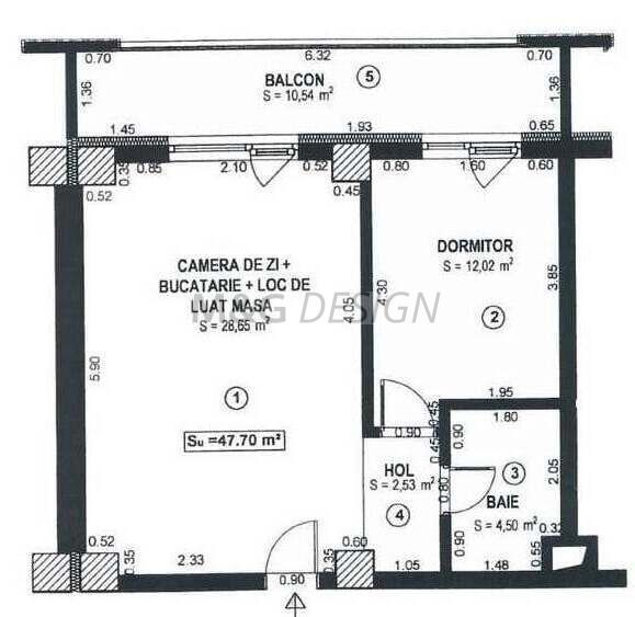 Apartament 2 camere Calea Torontalului bloc nou - Schiță 14