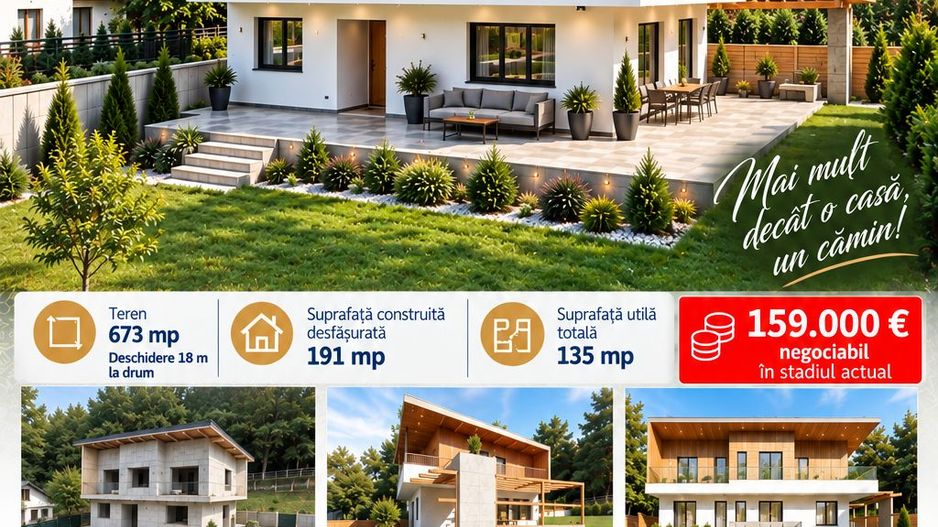 VILĂ individuală P+1E,  teren 673 mp, VASLUI zona GURA BUSTEI; - Poză 1