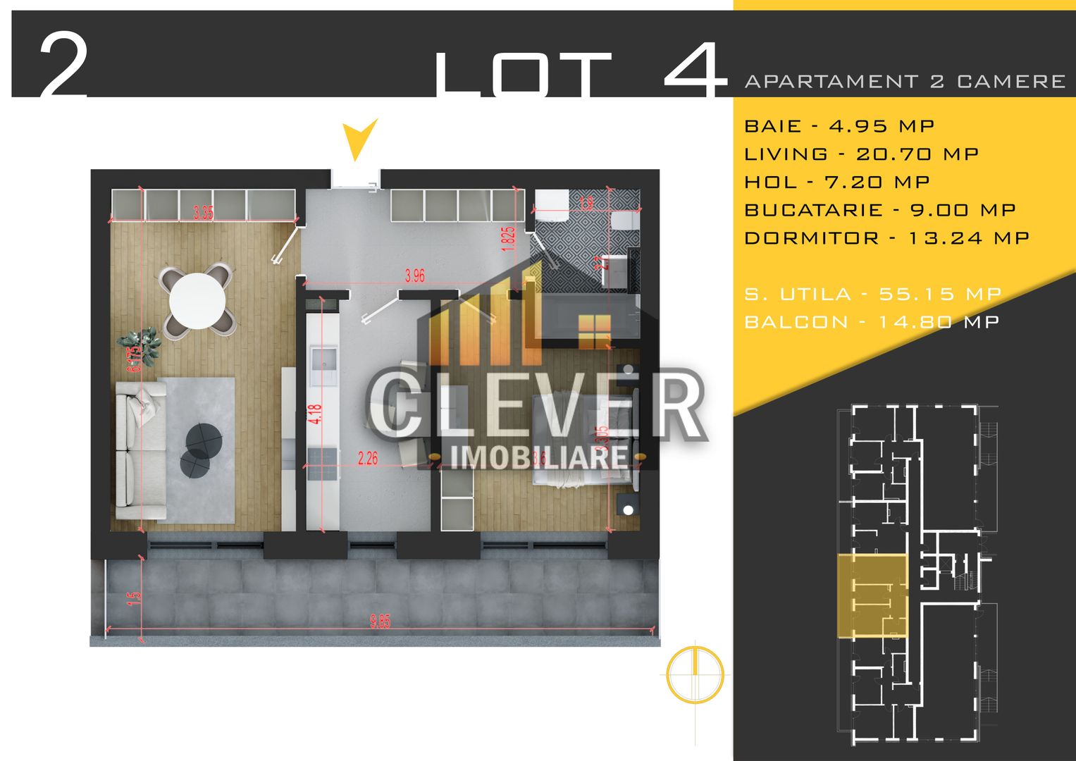 Apartament 2 camere-Metrou Teclu-Theodor Pallady-Sector 3 - Poză 2