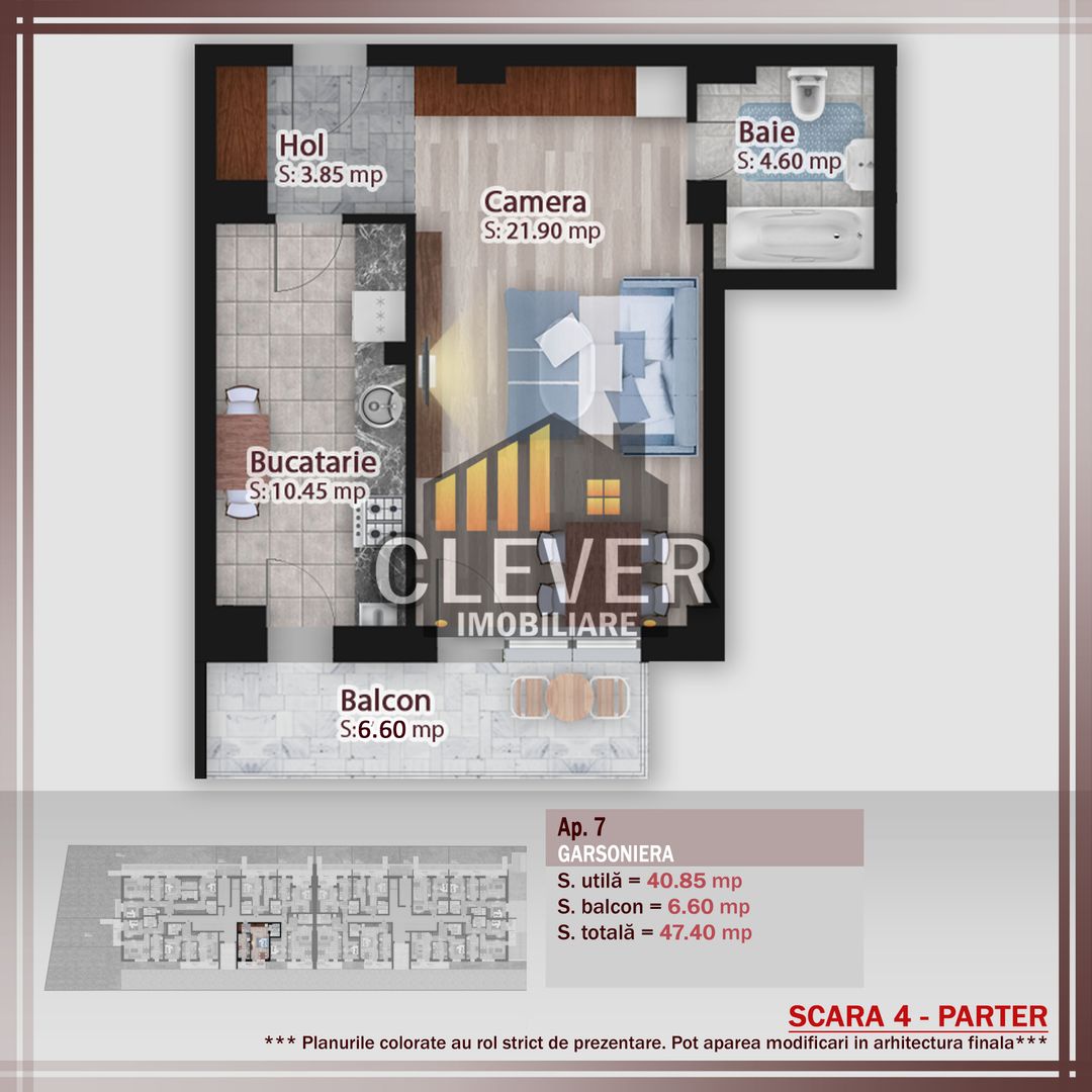 Suprafata Generoasa Garsoniera Theodor Pallady 500m STB - Schiță 14