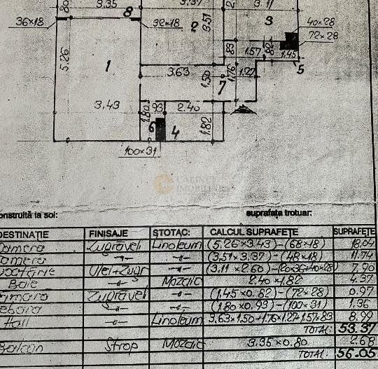 2 camere | Decomandat | bloc '81 | Metrou Gorjului - 50m | et 2/8 - Schiță 22
