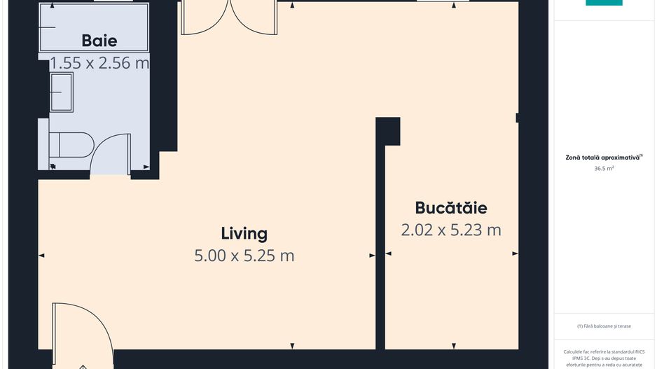 Apartament 1 cameră și dormitor separat, Torontal - Poză 9