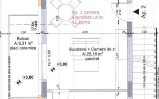 Apartament 2 camere, semifinisat, zona Cetatii - Schiță 11