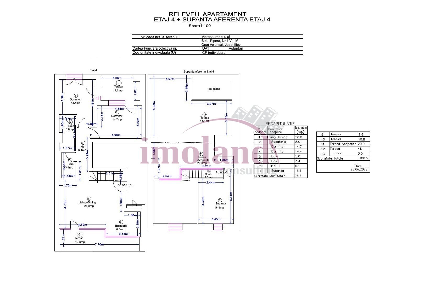 Inchiriere - Penthouse 4 camere + loc de parcare - Avalon Estate-Pipera - Schiță 14